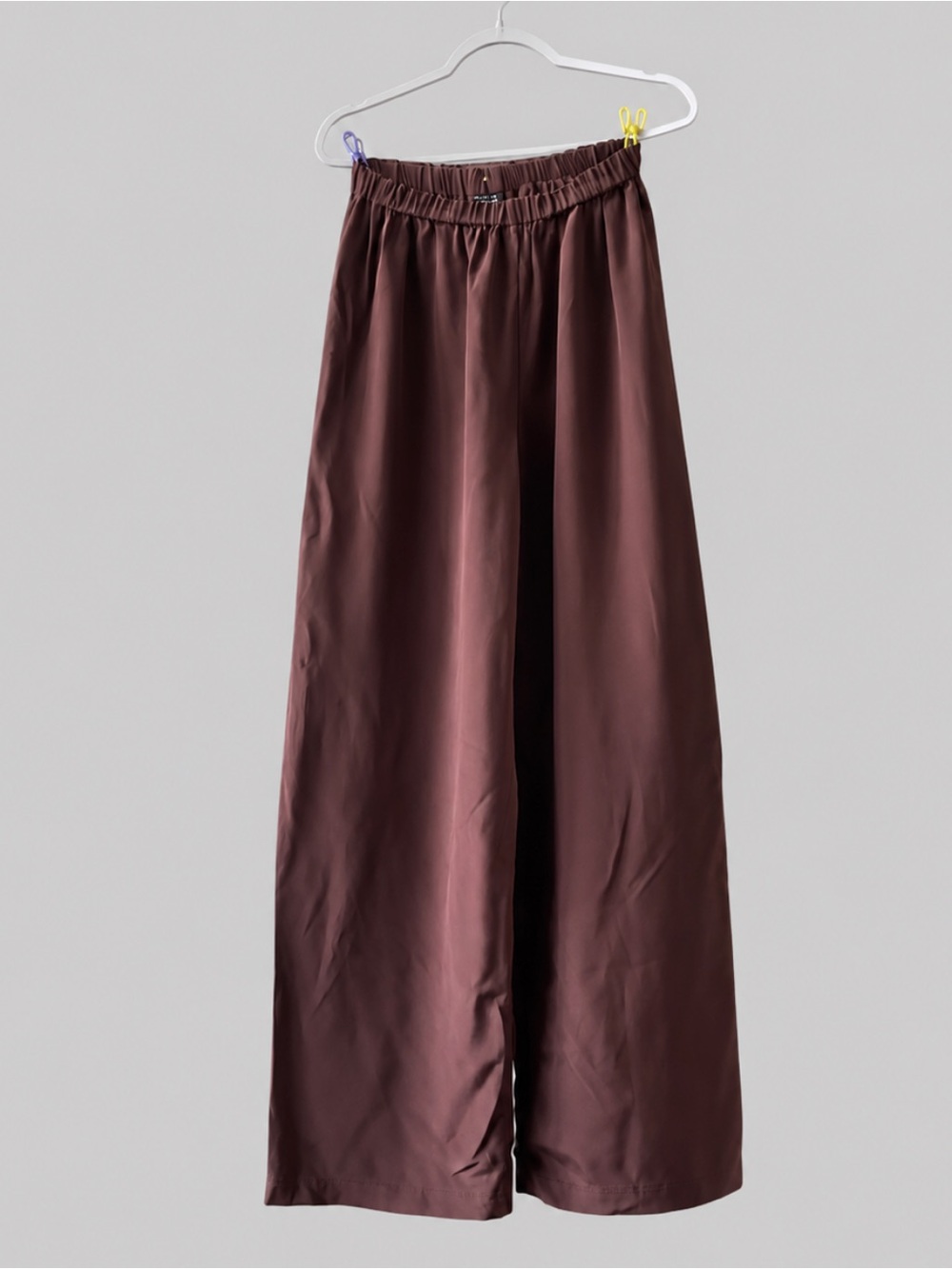 Satin Maxi Wide-Leg Skirt in Chocolate Brown Peter Cohen